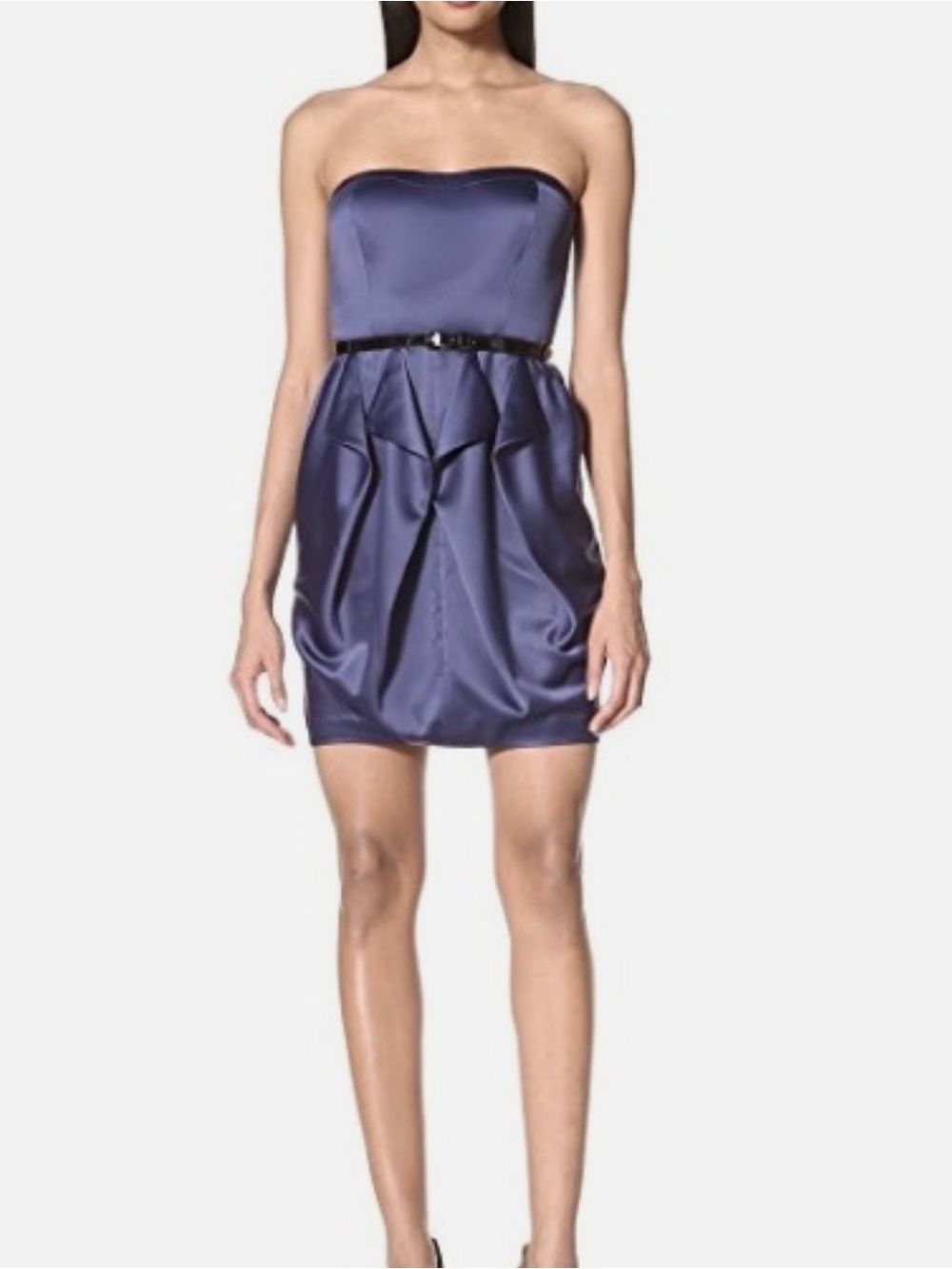 Navy strapless dress